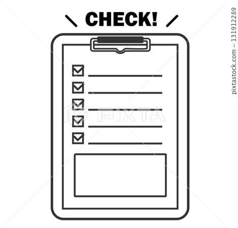 Stationery: Questionnaires held down on a clipboard, vertical 131912289