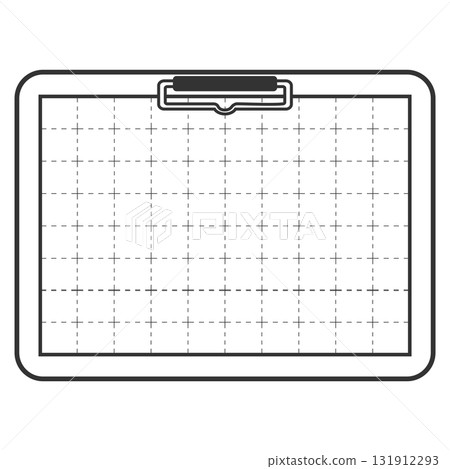 Stationery: Paper held down with a clipboard, horizontal 131912293