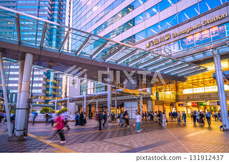 Tokyo cityscape in Japan, including Shinagawa Station and office buildings 131912437