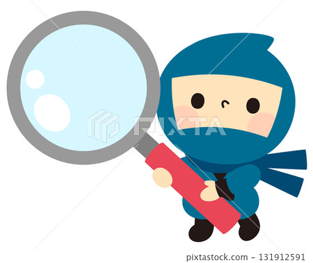 忍者拿著大放大鏡 忍者拿著大放大鏡 131912591