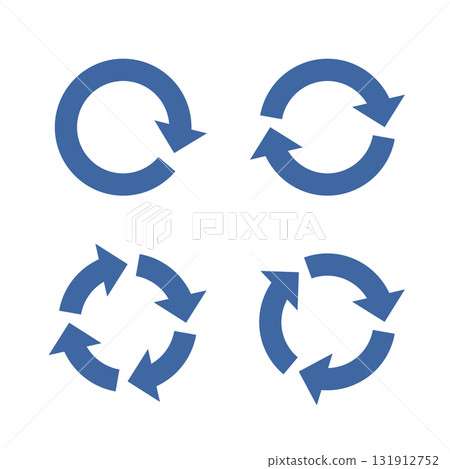 Simple cycle arrow icon blue 131912752