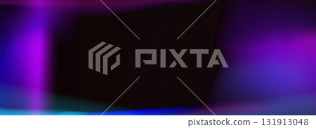 Analog film blur neon light leaks texture. Distressed retro photo ultraviolet burn effect. Movie filter overlay frame. Purple laser beam stripes. Vector transparent decoration for rustic photography 131913048