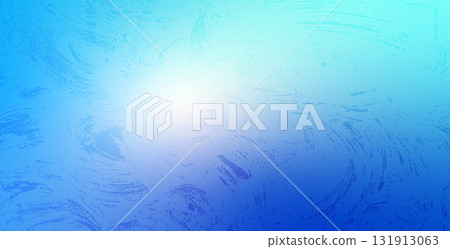 Frozen glass horizontal background. Blue gradient cover with ice noise texture. Christmas cold window. Fresh abstract banner template. Vertical gradation cover. Vector illustration 131913063