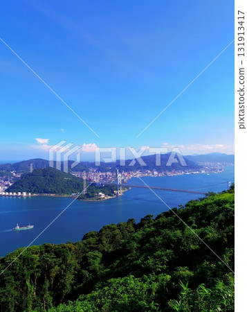The Kanmon Straits as seen from Shimonoseki City, Yamaguchi Prefecture 131913417
