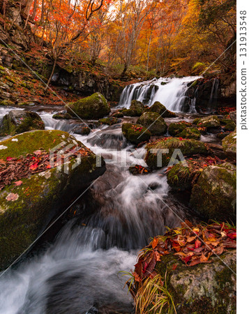 秋天的蓼科瀑布和紅葉 131913548