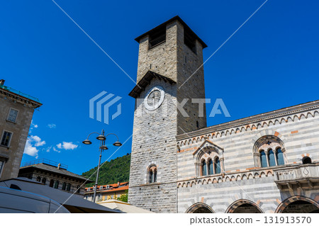 Italy, Como Cathedral of Santa Maria Assunta. Italian old church temple in center. Italy, Como Cathedral of Santa Maria Assunta. Italian old church temple in center. 131913570