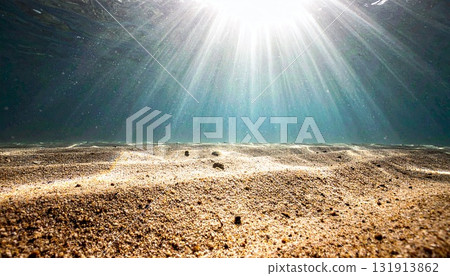 Mysterious ocean floor illuminated by sunlight 2 131913862