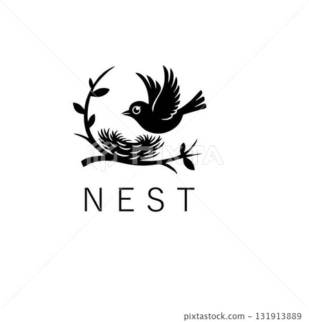 Bird's nest vector logo Bird's nest vector logo 131913889