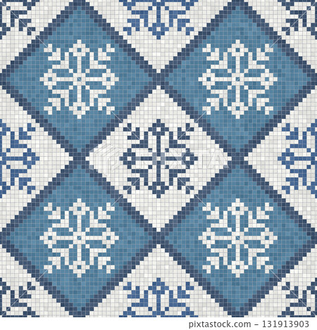 Scandinavian mosaic vector pattern 49 131913903