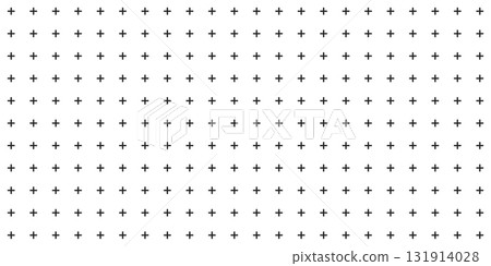 Plus sign pattern. Texture with cross on white background. Vector repeating geometric design for math and medicine. Plus sign pattern. Texture with cross on white background. Vector repeating geometric design for math and medicine. 131914028