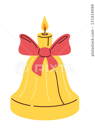 Bell shaped festive Christmas candle 131914099