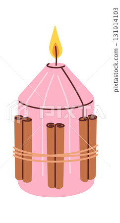 Christmas candle cinnamon decorated design Christmas candle cinnamon decorated design 131914103