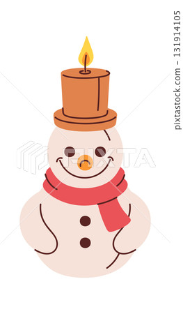 Christmas candle cute snowman design 131914105