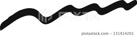 Hand-painted wavy line brush stroke Hand-painted wavy line brush stroke 131914201