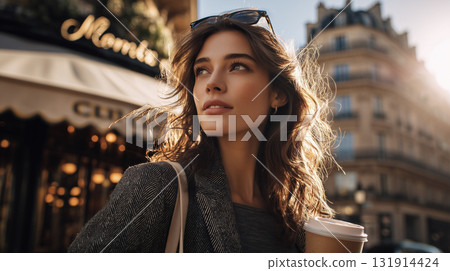 在巴黎觀光的女人 131914424