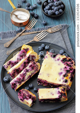 Finnish Blueberry pie cut in slices on a plate Finnish Blueberry pie cut in slices on a plate 131914506