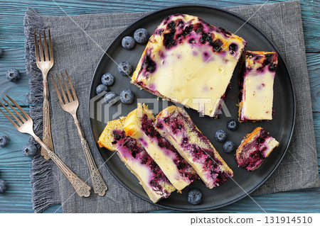 Finnish Blueberry pie cut in slices on a plate Finnish Blueberry pie cut in slices on a plate 131914510