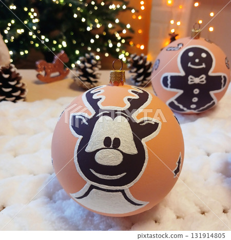 Christmas balls for decorating a Christmas tree or room design. Christmas balls for decorating a Christmas tree or room design. 131914805