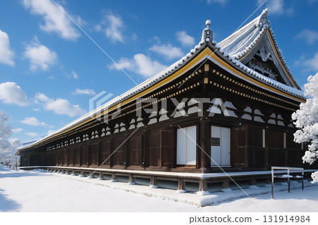 Sanjusangendo snow scene Sanjusangendo snow scene 131914984