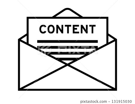 Envelope and letter sign with word content as the headline Envelope and letter sign with word content as the headline 131915030