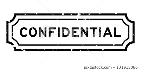 Grunge black confidential word rubber seal stamp on white background 131915066