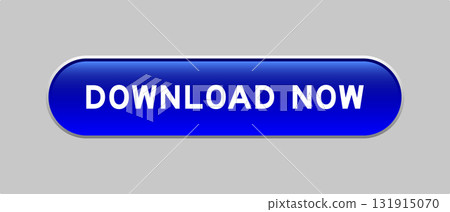 Blue color capsule shape button with word download now on gray background 131915070