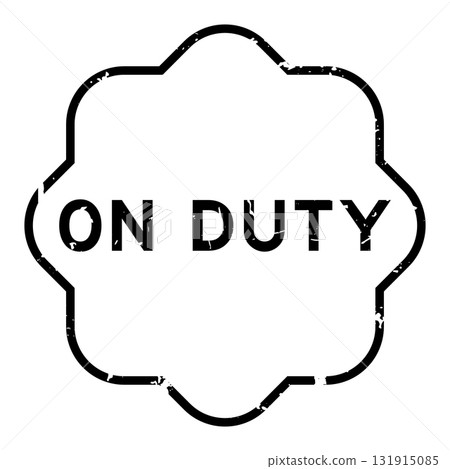 Grunge black on duty word square rubber seal stamp on white background Grunge black on duty word square rubber seal stamp on white background 131915085