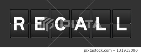 Black color analog flip board with word recall on gray background Black color analog flip board with word recall on gray background 131915090