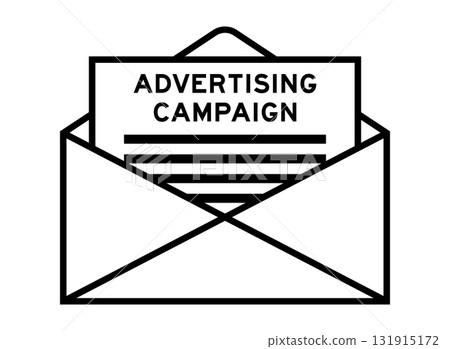 Envelope and letter sign with word advertising campaign as the headline Envelope and letter sign with word advertising campaign as the headline 131915172