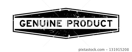 Grunge black genuine product word hexagon seal stamp on white background Grunge black genuine product word hexagon seal stamp on white background 131915208