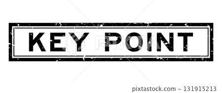 Grunge black key point word square rubber seal stamp on white background 131915213