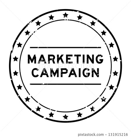 Grunge black marketing campaign word round rubber seal stamp on white background 131915216