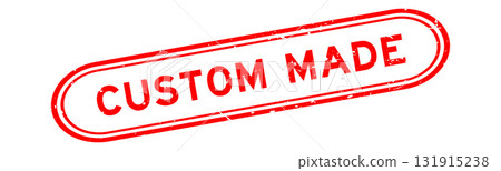 Grunge red custom made word rubber seal stamp on white background 131915238