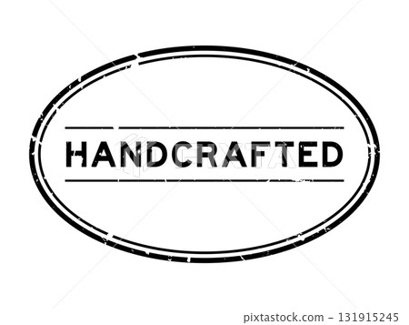 Grunge black handcrafted word oval rubber seal stamp on white background Grunge black handcrafted word oval rubber seal stamp on white background 131915245