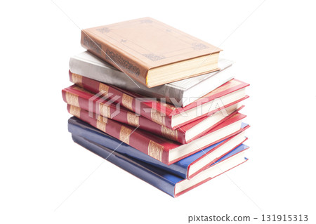 Books stack isolated on white background 131915313