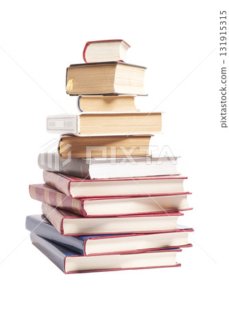 Books stack isolated on white background 131915315