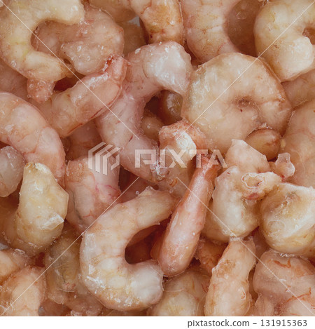 Raw shrimp piled together, ready for meal preparation Raw shrimp piled together, ready for meal preparation 131915363