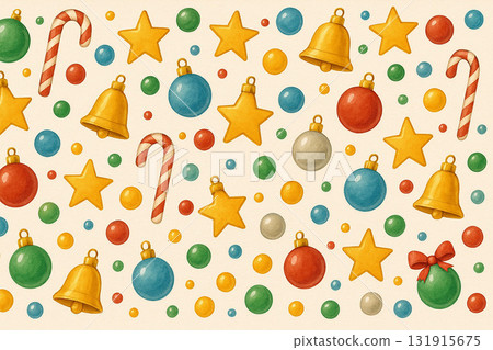 Christmas Ornament Series: Colorful Christmas Ornament Pattern Background Christmas Ornament Series: Colorful Christmas Ornament Pattern Background 131915675