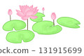 Lotus flowers png landscape panting elements  131915699