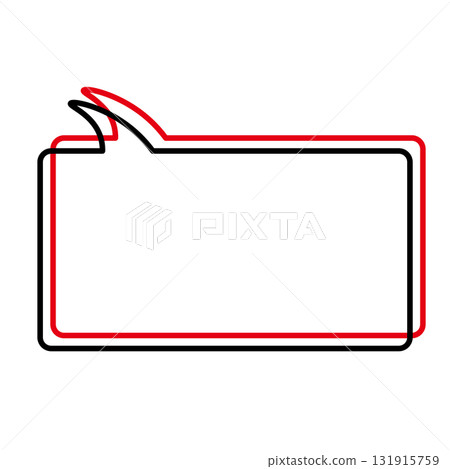 Simple speech bubble illustrations: horizontal, square, rounded corners 131915759