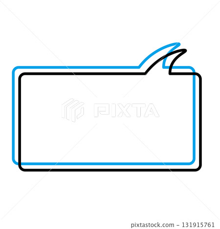 Simple speech bubble illustrations: horizontal, square, rounded corners 131915761