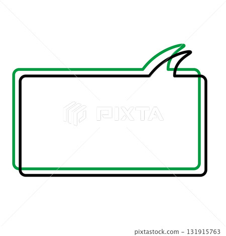 Simple speech bubble illustrations: horizontal, square, rounded corners 131915763