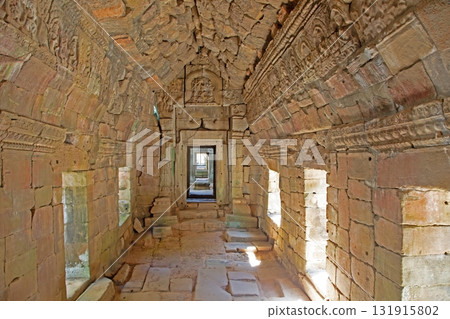 Interior stone corridor in ancient Angkor Wat temple Cambodia Interior stone corridor in ancient Angkor Wat temple Cambodia 131915802