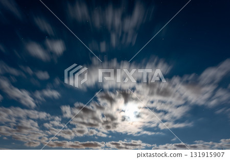 Moonlit night sky with dramatic moving clouds Moonlit night sky with dramatic moving clouds 131915907