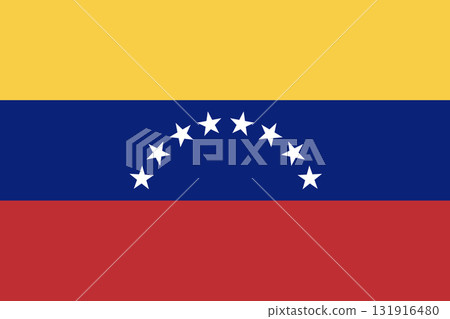 Flag of Venezuela. Civil Venezuela flag background. Sticker flag of Venezuela. Flag of Venezuela. Civil Venezuela flag background. Sticker flag of Venezuela. 131916480