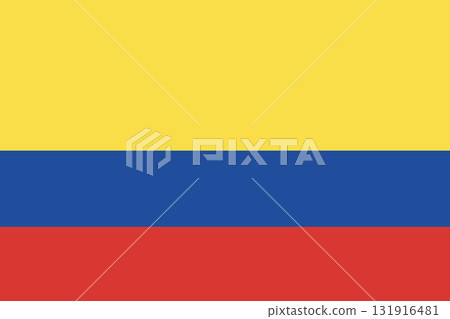 Flag of Ecuador. Realistic civil flag of Republic of Ecuador. Ecuador flag flat badge. 131916481