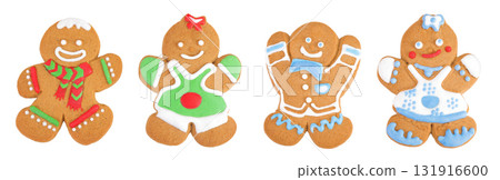 christmas gingerbread cookie isolated on white background christmas gingerbread cookie isolated on white background 131916600