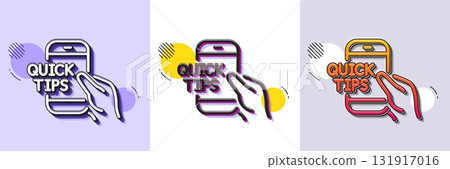 Quick tips on phone line icon. Halftone dotted pattern. Gradient icon with grain shadow. Helpful tricks sign. Internet tutorials symbol. Line education icon. Various designs. Vector Quick tips on phone line icon. Halftone dotted pattern. Gradient icon with grain shadow. Helpful tricks sign. Internet tutorials symbol. Line education icon. Various designs. Vector 131917016