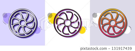 Fan engine line icon. Halftone dotted pattern. Gradient icon with grain shadow. Jet turbine sign. Ventilator symbol. Line fan engine icon. Various designs. Vector Fan engine line icon. Halftone dotted pattern. Gradient icon with grain shadow. Jet turbine sign. Ventilator symbol. Line fan engine icon. Various designs. Vector 131917439