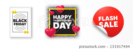 Happy thanksgiving photo frame 3d hearts. Flash sale sticker banner. Happy thanksgiving tag. Happy family holiday message. Autumn thank you day. Black friday poster. Promo background. Vector Happy thanksgiving photo frame 3d hearts. Flash sale sticker banner. Happy thanksgiving tag. Happy family holiday message. Autumn thank you day. Black friday poster. Promo background. Vector 131917494